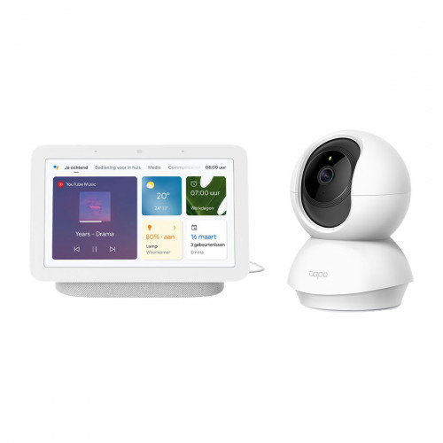 Google Nest Hub (Gen. 2) + TP Link Tapo C200 - Pan/Tilt Home Security Wifi Camera