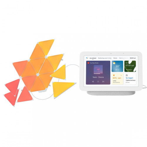Nanoleaf Shapes Triangles Starter Kit 15-pack + Google Nest Hub (Gen. 2)