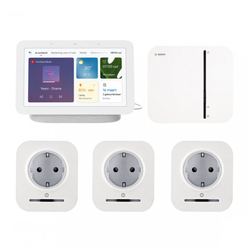 Bosch Smart Home Controller + 3x Slimme Stekker + Google Nest Hub (Gen. 2)