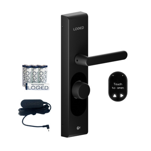 LOQED Touch Smart Lock - Zwart + Power Kit
