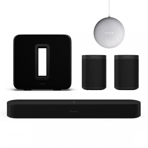 Sonos One Beam 5.1 Surroundset + Google Nest Mini