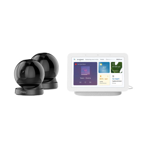 Imou Rex 4MP - Binnencamera 2-pack + Google Nest Hub (Gen. 2) - Smart Display