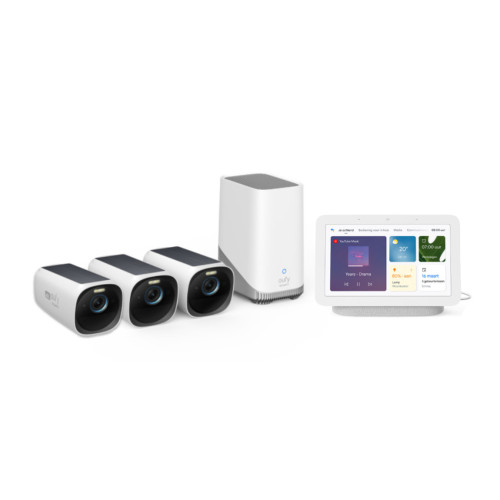 eufyCam 3 Kit - 3x Camera met HomeBase 3 + Google Nest Hub
