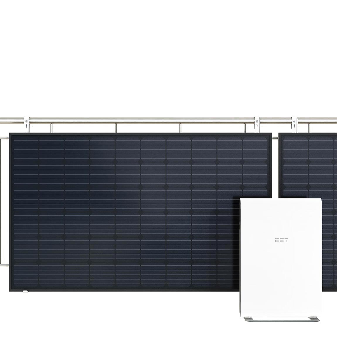 EET Energy SolMate tuin/dak - Balkoncentrale met opslag & balkonbeugels (2x 430Wp)