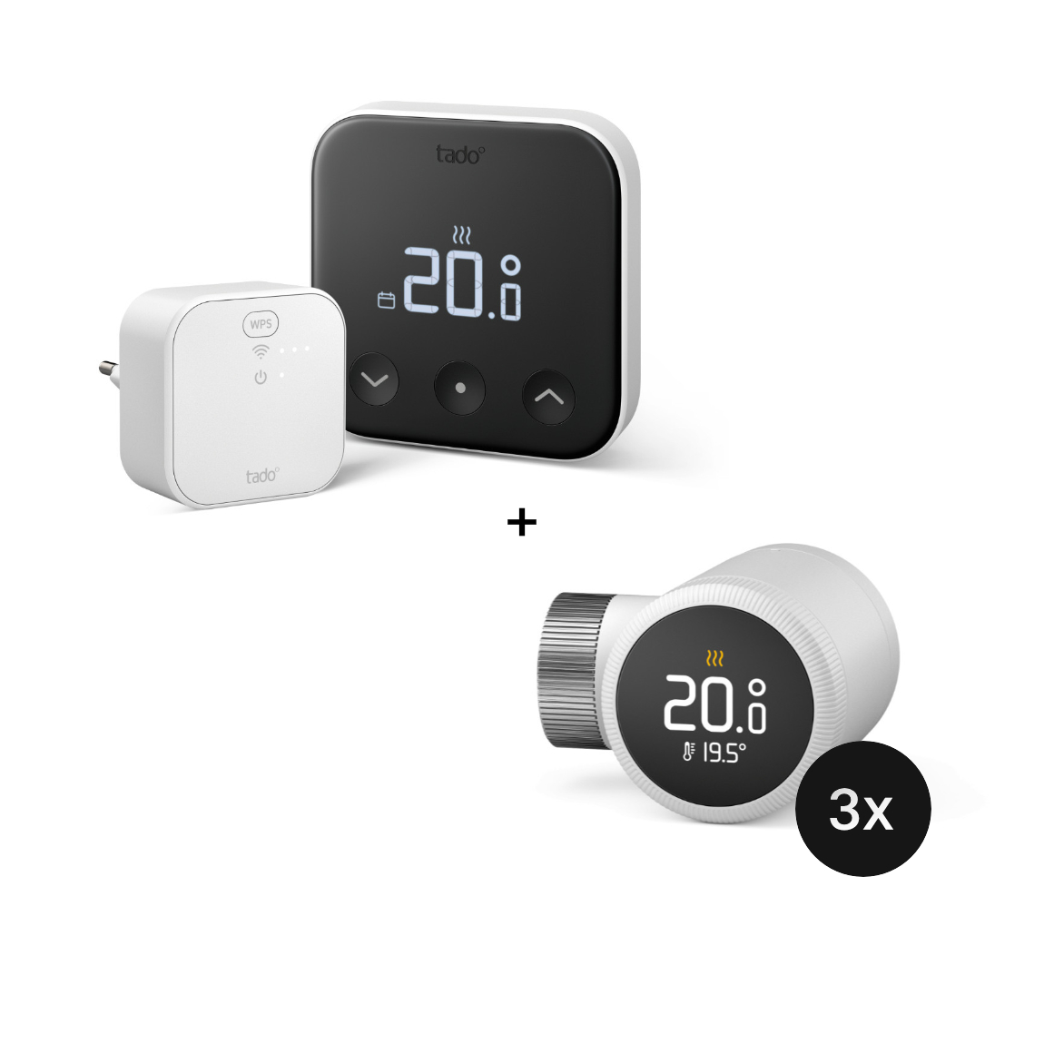 tado° X Starter Kit Slimme Thermostaat & Bridge incl. 3 Radiatorknoppen