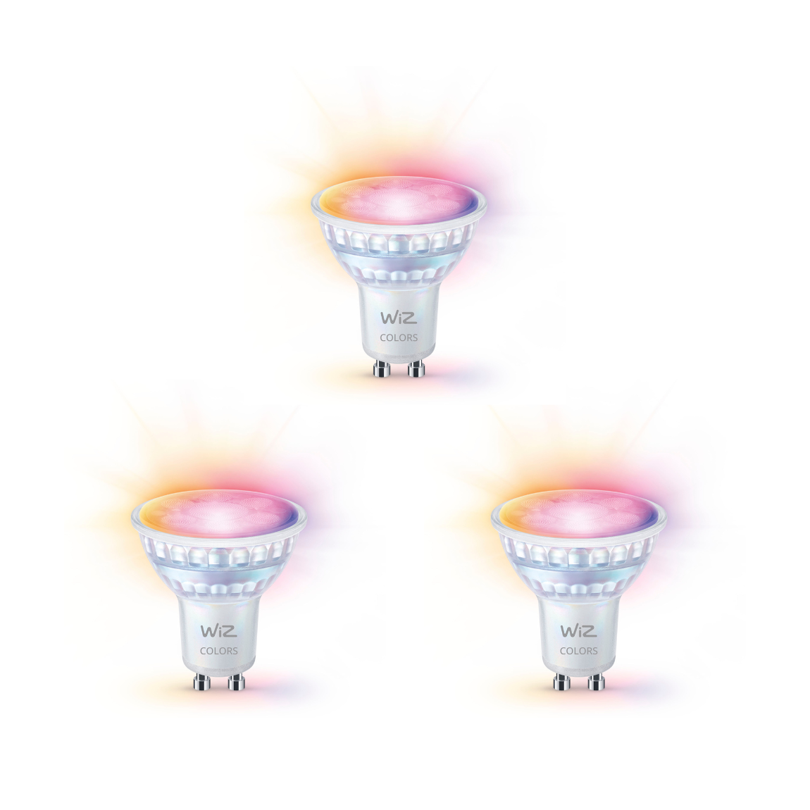 WiZ GU10 Ledlamp Tunable White & Color 60W Glas 3-Pack - Wit