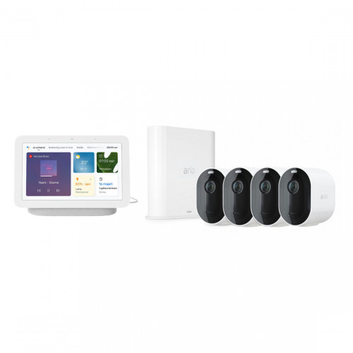 Arlo Pro 3 VMS4440P Set met 4 Camera's + Google Nest Hub