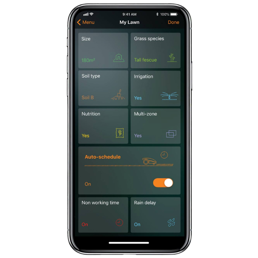 Worx Landroid grasmaaier app op telefoon