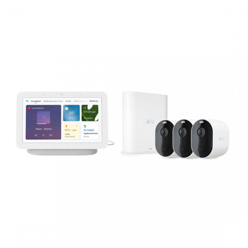 Arlo Pro 3 VMS4340P Set met 3 Camera's + Google Nest Hub