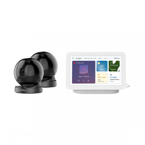 Imou Rex 4MP - Binnencamera 2-pack + Google Nest Hub (Gen. 2) - Smart Display