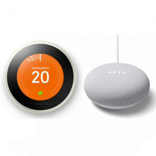 Google Nest Learning Thermostat wit + Google Nest Mini
